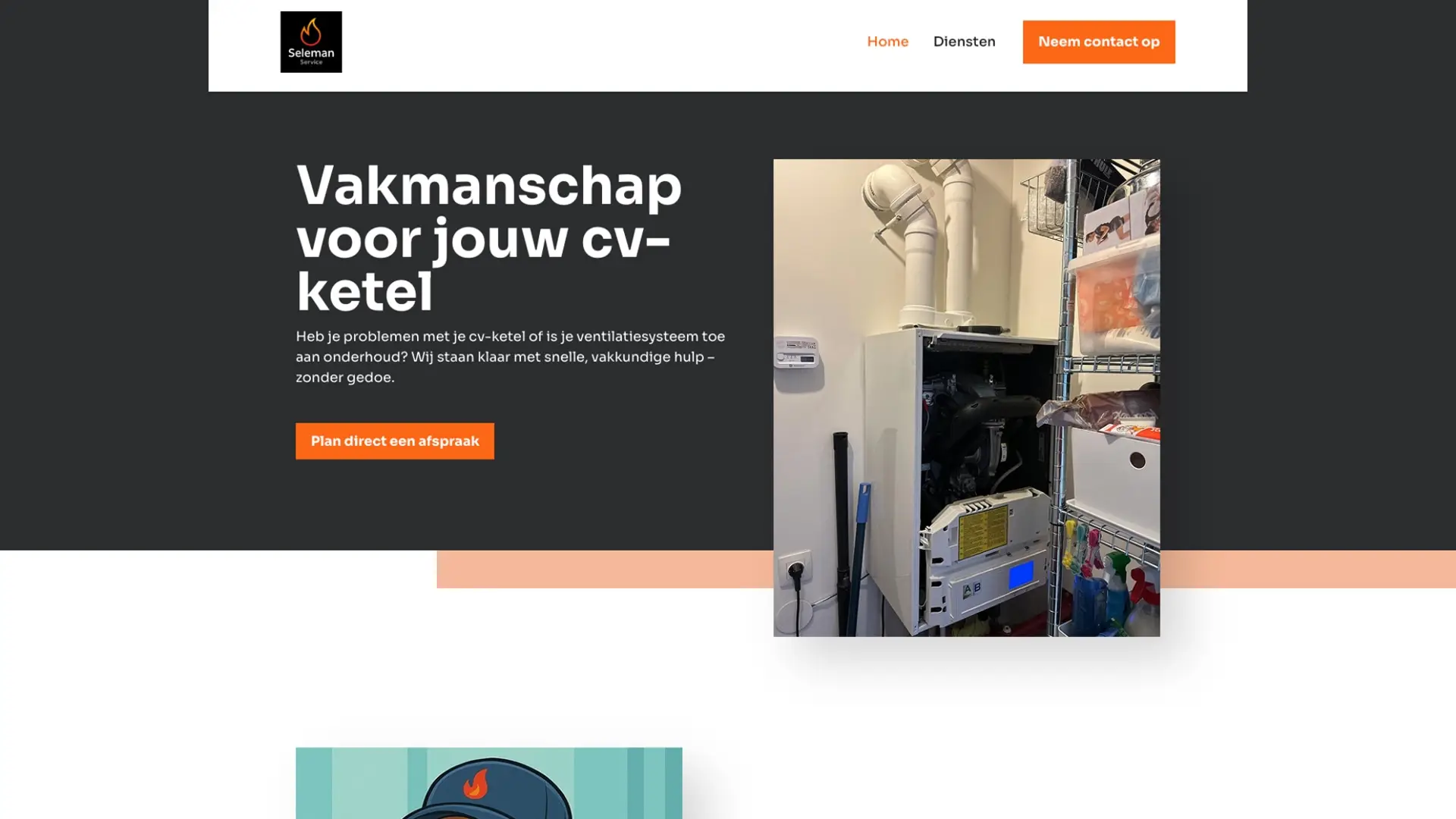 Mockup van website voor KTM