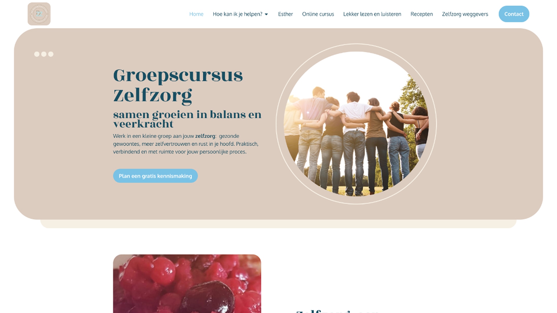 Mockup van website voor De Zelfzorgcoach